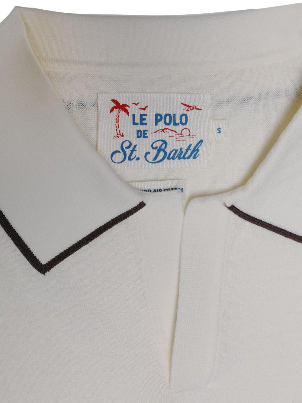 Polo Sloan in maglia di cotone SLO001400095L 10L CREAM MC2 SAINT BARTH 
