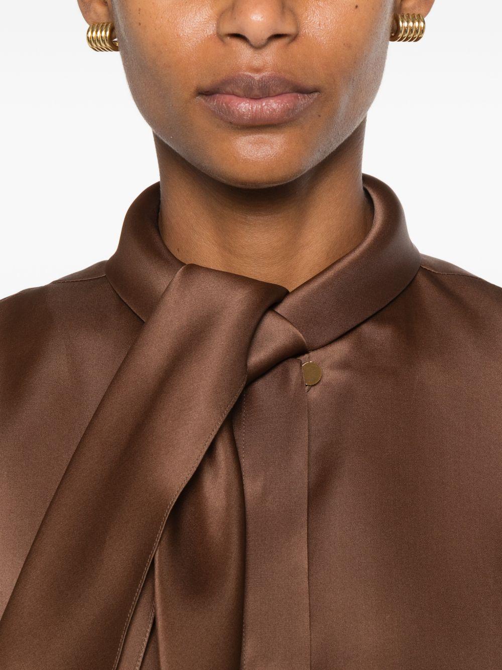 Camicia con lavallière A02060119 0096 MARRONE ALBERTA FERRETTI 