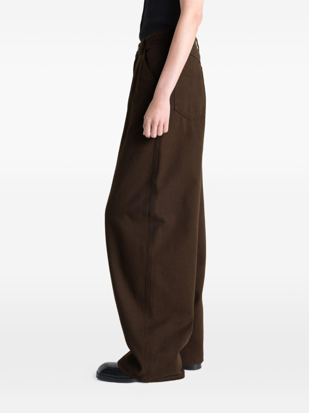 Large Pants in Dyed Broken Twill PA1224LD1067 BR423 CACAO LEMAIRE 