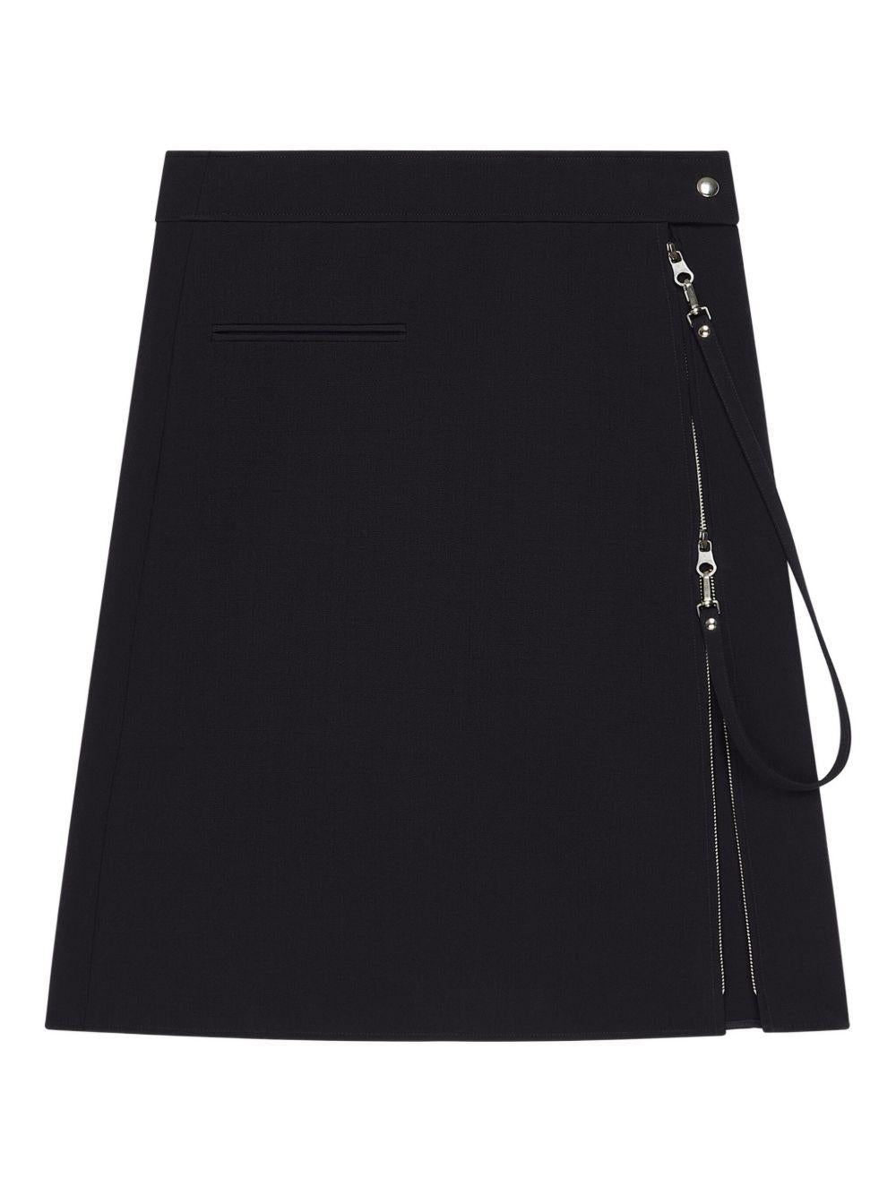 Zipped Wool Skirt 325CJU278WO0143 9999 BLACK COURREGES 