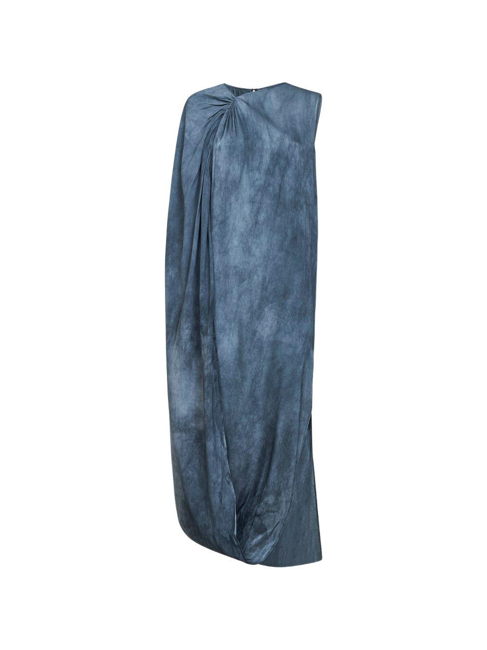 Abito lungo asimmetrico Auro UW5047 UW380 STEEL BLUE UMA WANG 