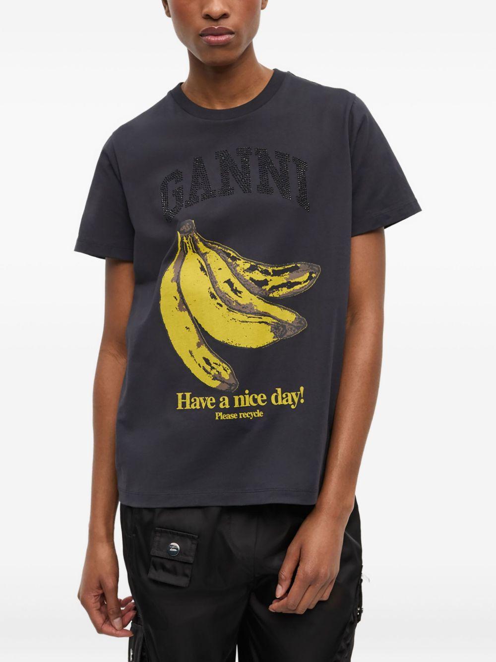 Black Banana Graphic T-shirt T4238 252 PHANTOM GANNI 