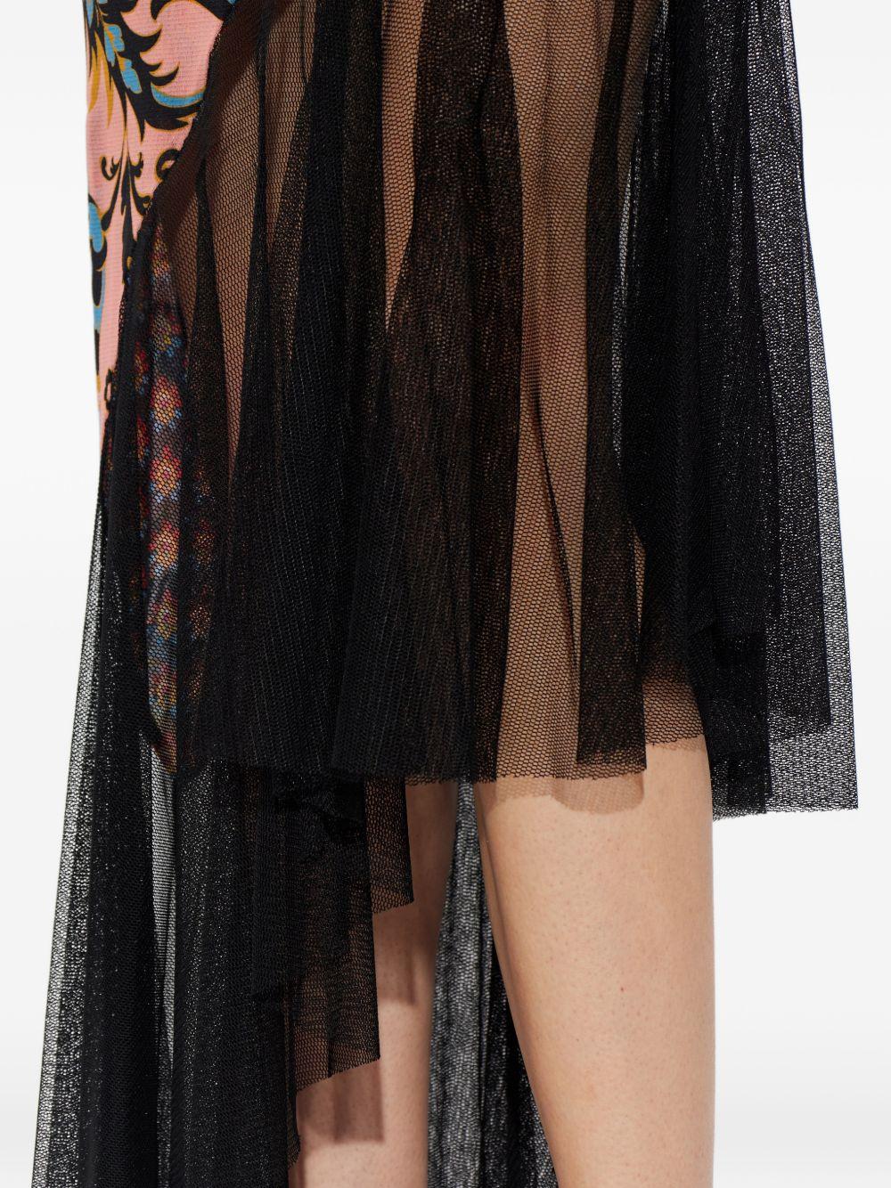 Abito midi asimmetrico in tulle con stampa floreale WRHA059599IAS69 X0870 ETRO 