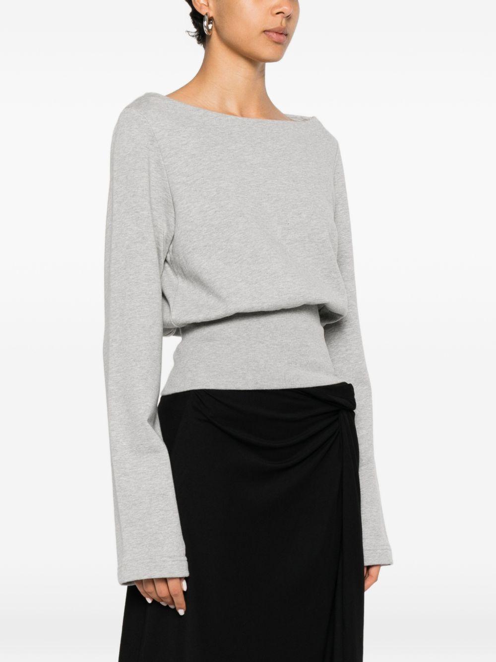 Boat Neck Long Sleeved Tee HANCY3610 813 GREY MELANGE DRIES VAN NOTEN 