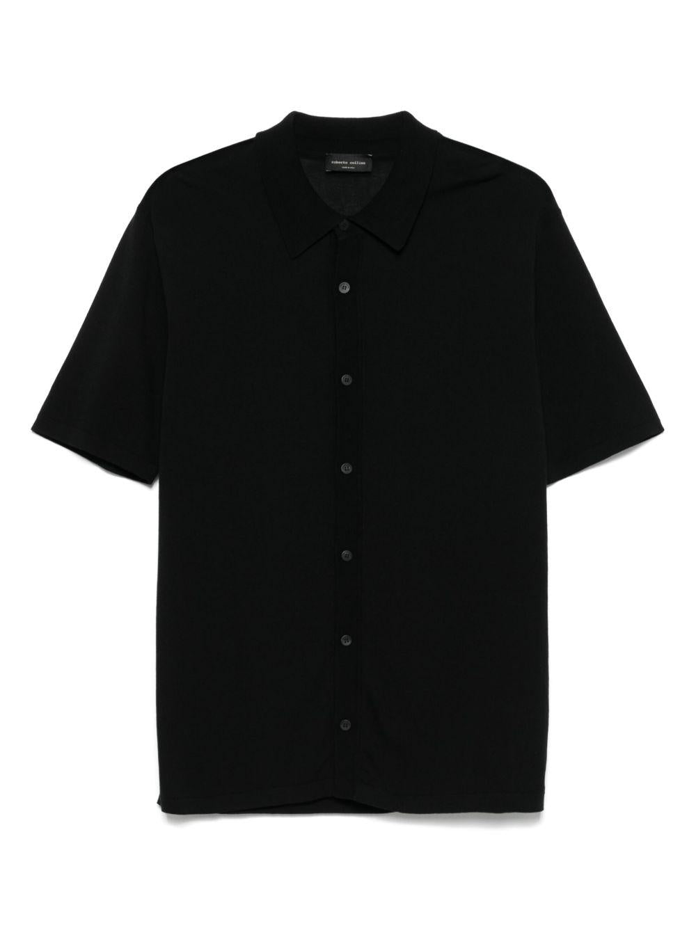 Camicia in maglia fine RB10025 09 NERO ROBERTO COLLINA 
