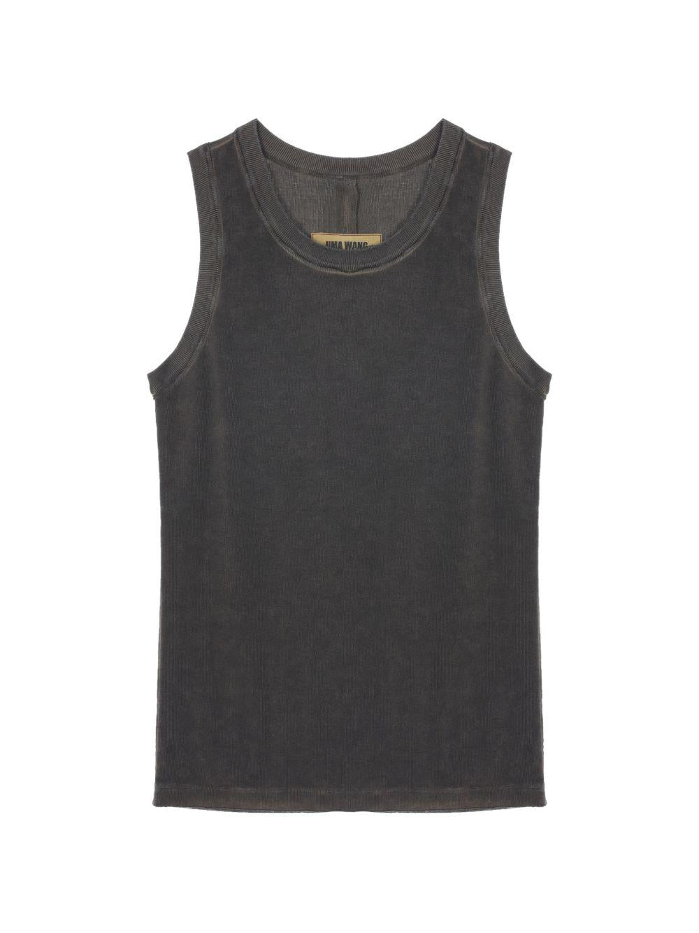 Ti Ribbed Tank Top UP1030 UW860 GREY BROWN UMA WANG 