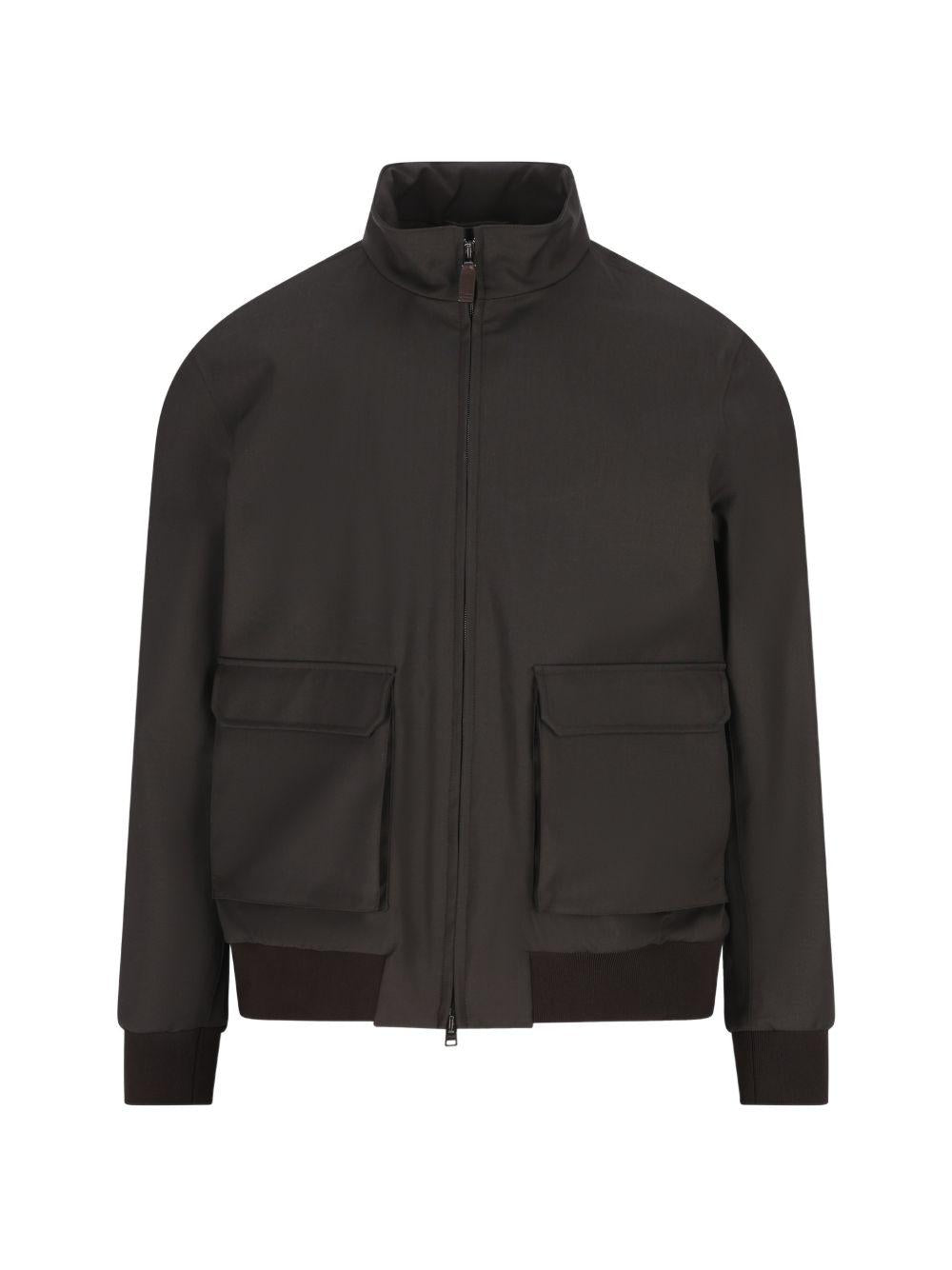 Bomber in 3 Layers Wool Storm GI000587U33410 8800 MARRONE SCURO HERNO 