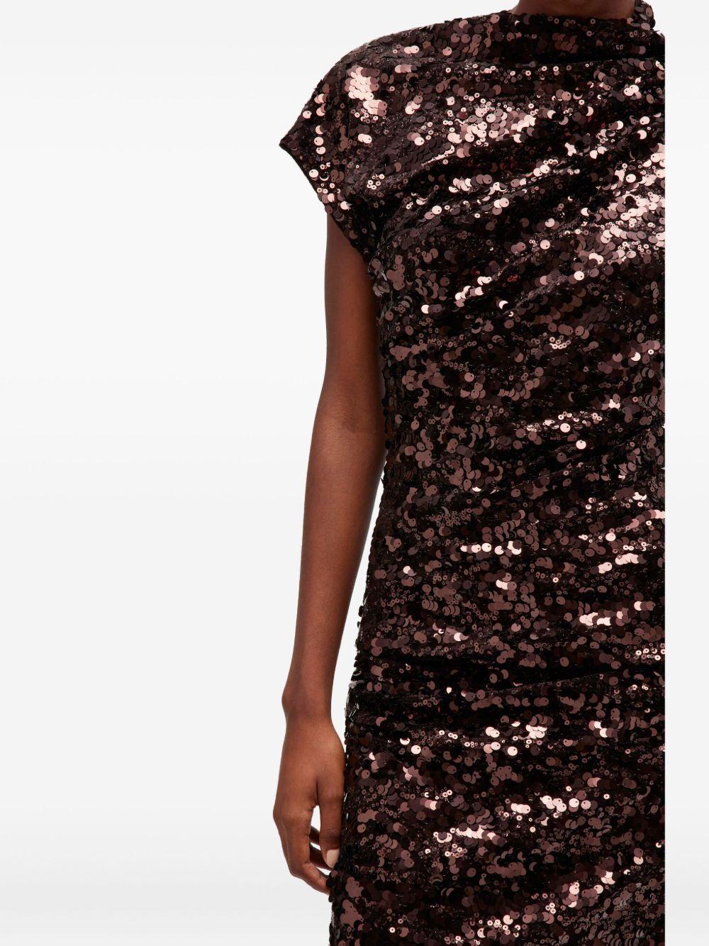 Brown Sequins Mini Dress A1030201 ZWX DEMITASSE GANNI 