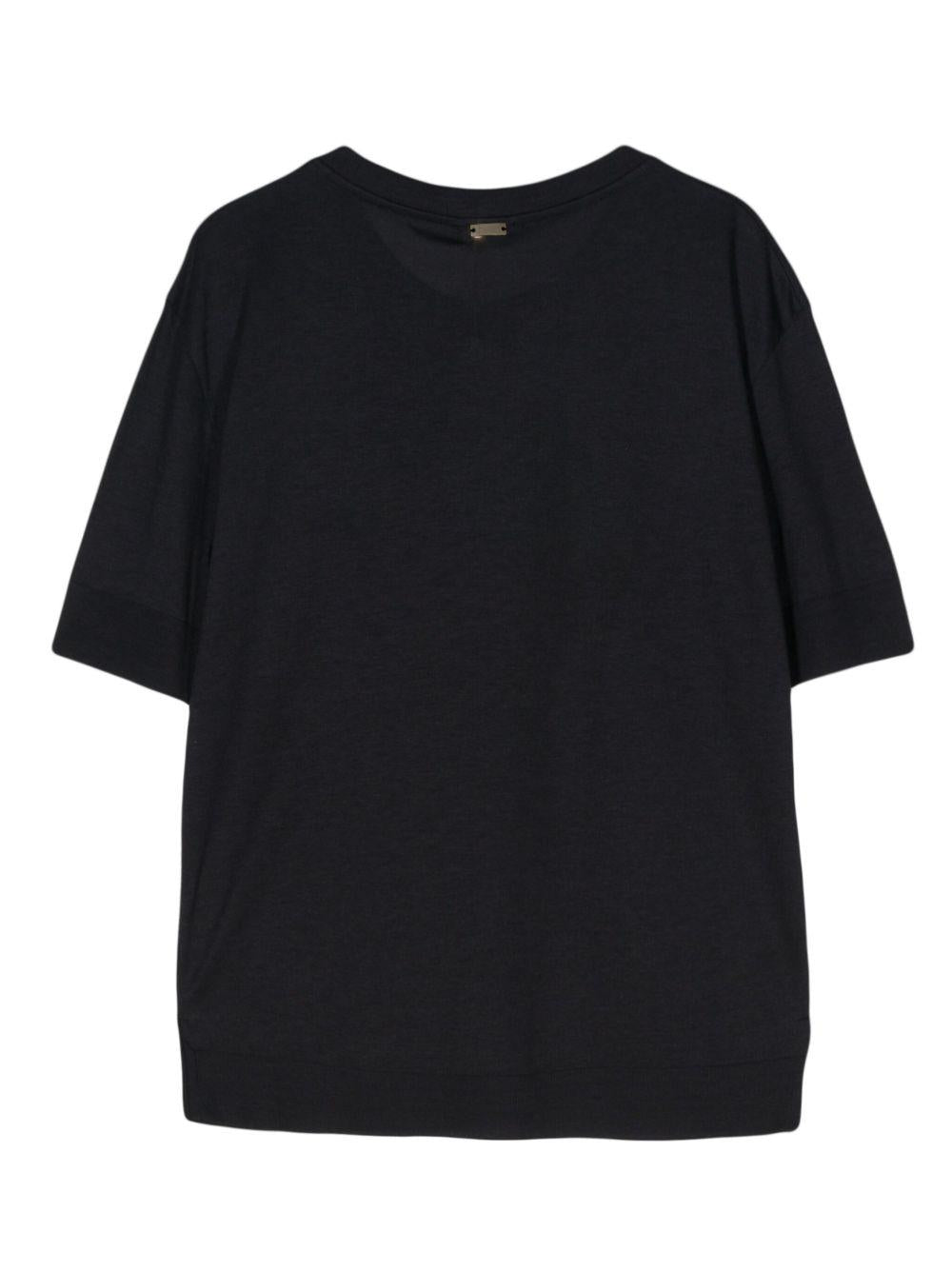 T-shirt in Glam Knit Effect JG000223D52056 9200 BLUE NAVY HERNO 