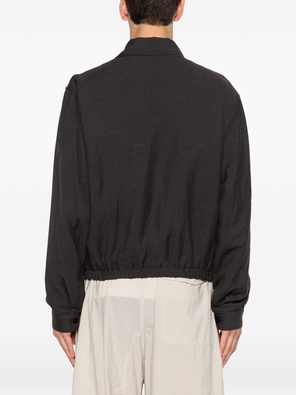 Short Blouson in Viscose Linen Gabardine OW1231LF1561 BK983 ASH BLACK LEMAIRE 