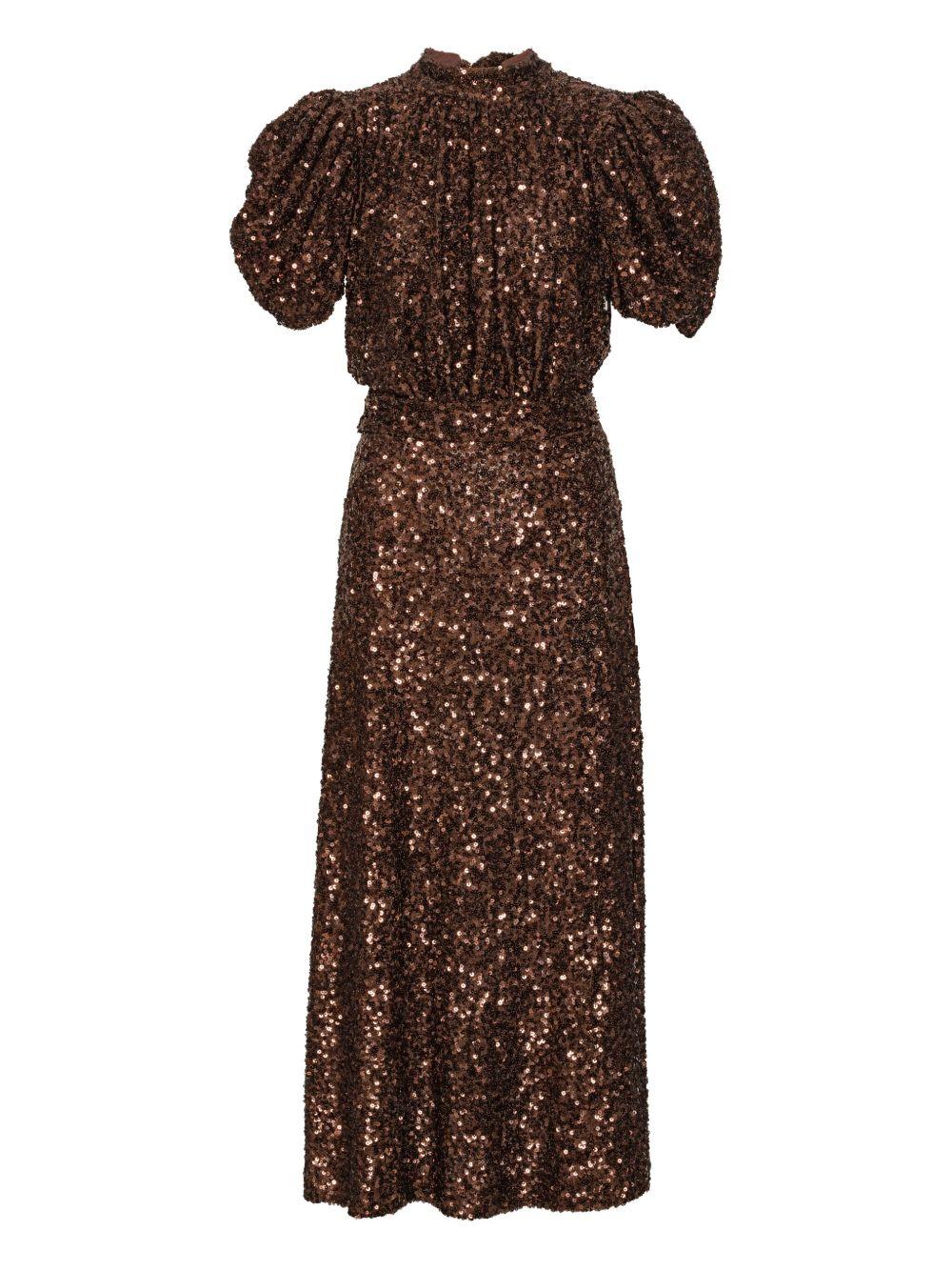 Abito midi con paillettes 1148752910 2910 CHICORY COFFEE ROTATE 