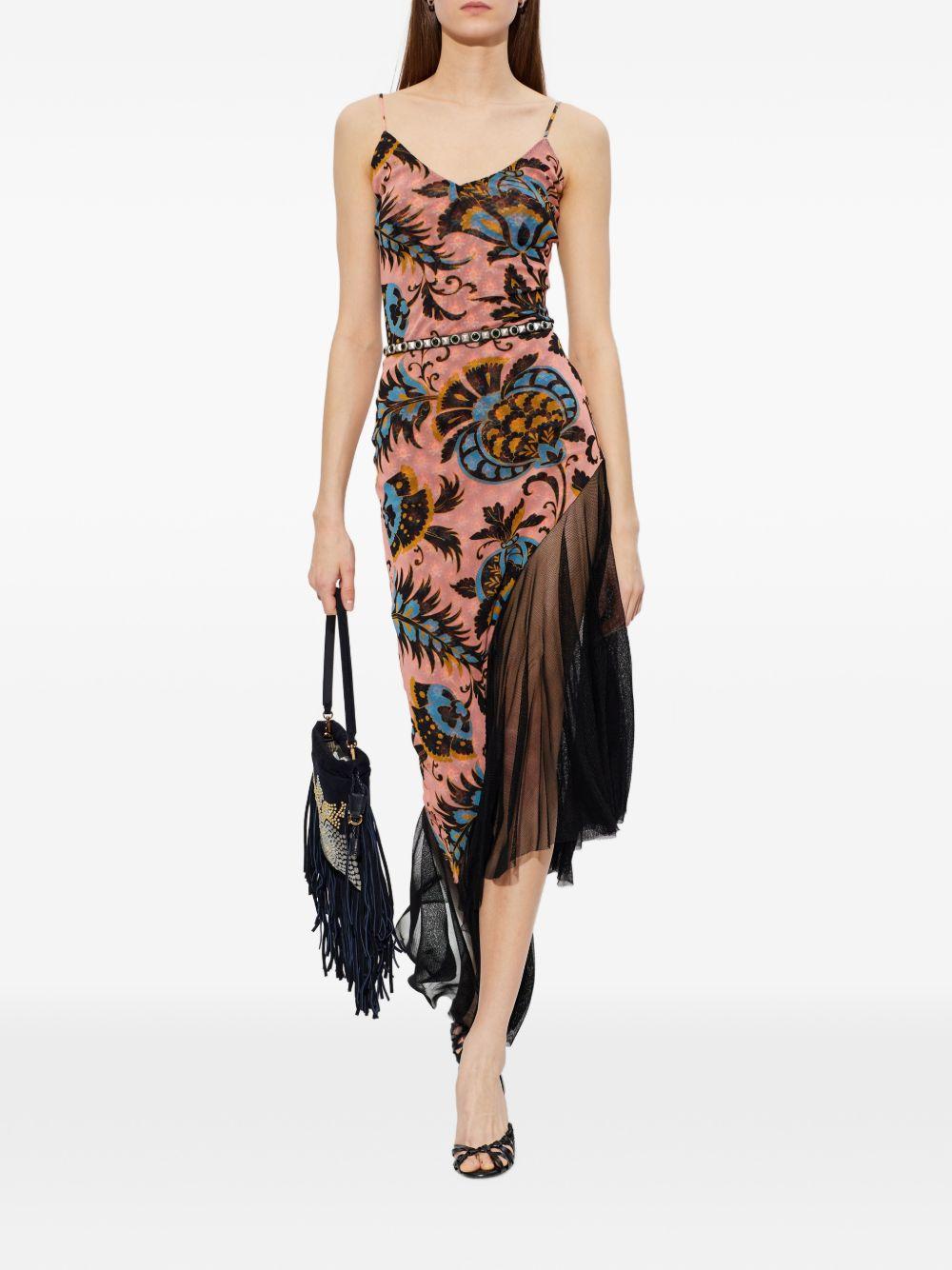 Abito midi asimmetrico in tulle con stampa floreale WRHA059599IAS69 X0870 ETRO 