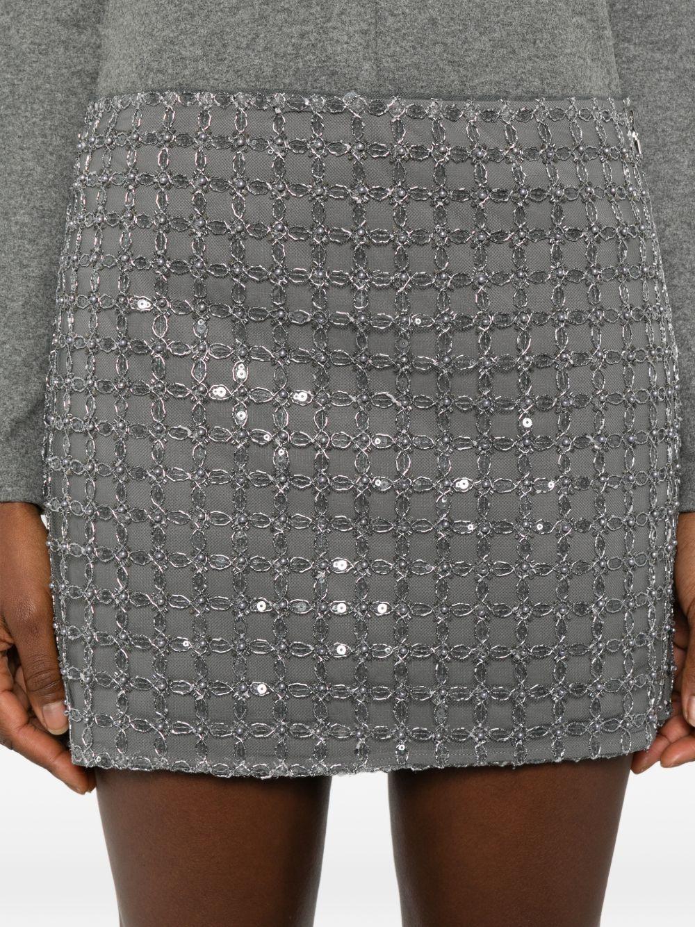 Beaded Mini Skirt Grey 115051516 516 CASTOR GRAY ROTATE 