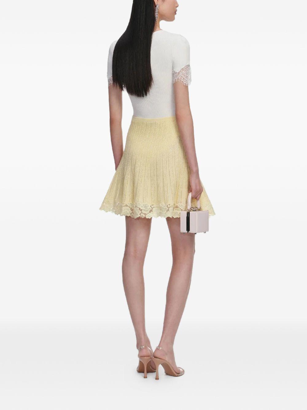 Yellow Pointelle Knit Mini Skirt SS26049SKY YELLOW SELF-PORTRAIT 
