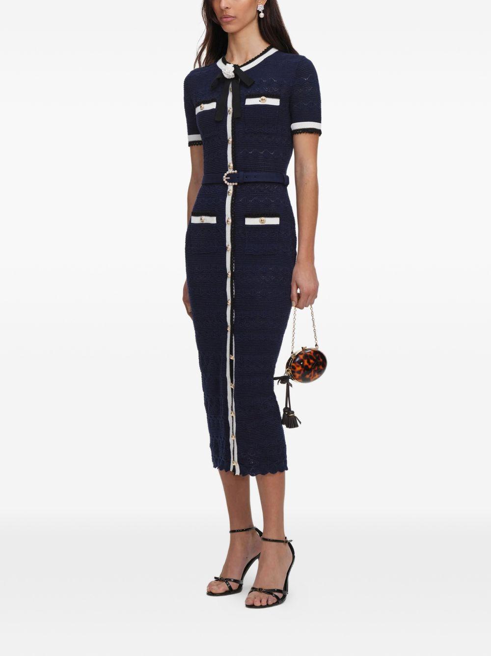 Abito midi blu navy PF26072MAN NAVY SELF-PORTRAIT 