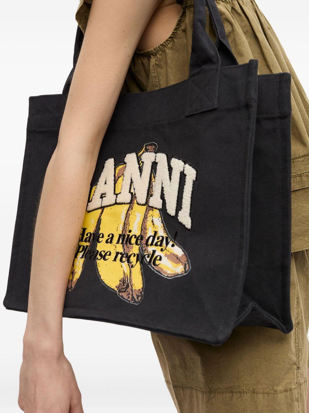 Banana Large Tote A6897 099 BLACK GANNI 