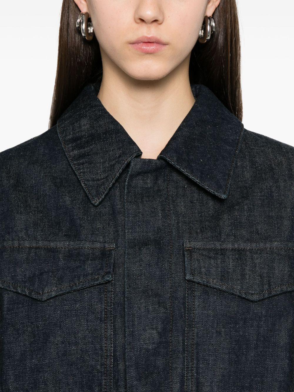 Two Pocket Cropped Jacket in Heavy Indigo Denim OW1139LD068 BL760 DENIM INDIGO LEMAIRE 