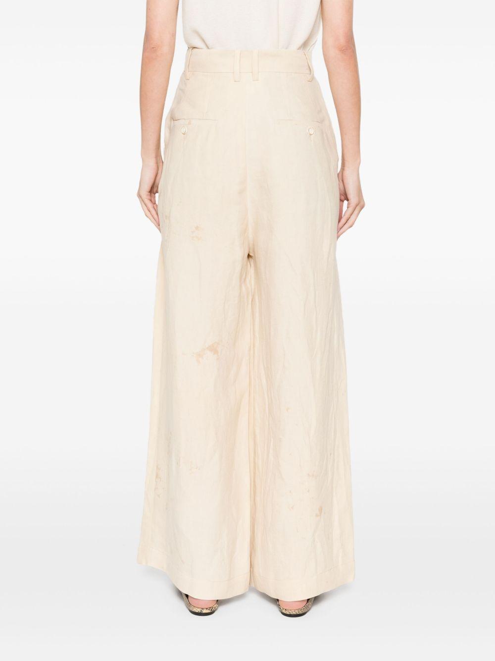 Pantaloni con dettagli a pieghe UW3016 UW200 TAN UMA WANG 