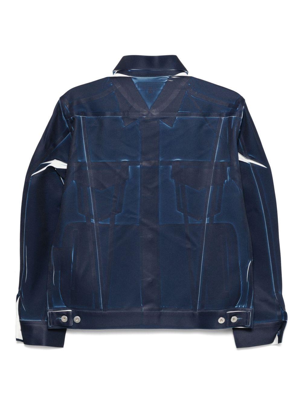 Men's Overprint Single Breasted Jacket - Blue FOJ503S25 1 NAVY COMME DES GARCONS SHIRT 