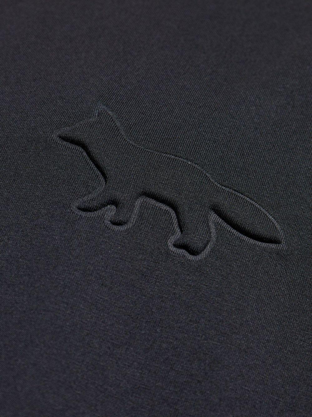 Profile Fox-Embossed T-shirt OM00116KJ7016 P199 BLACK MAISON KITSUNE 
