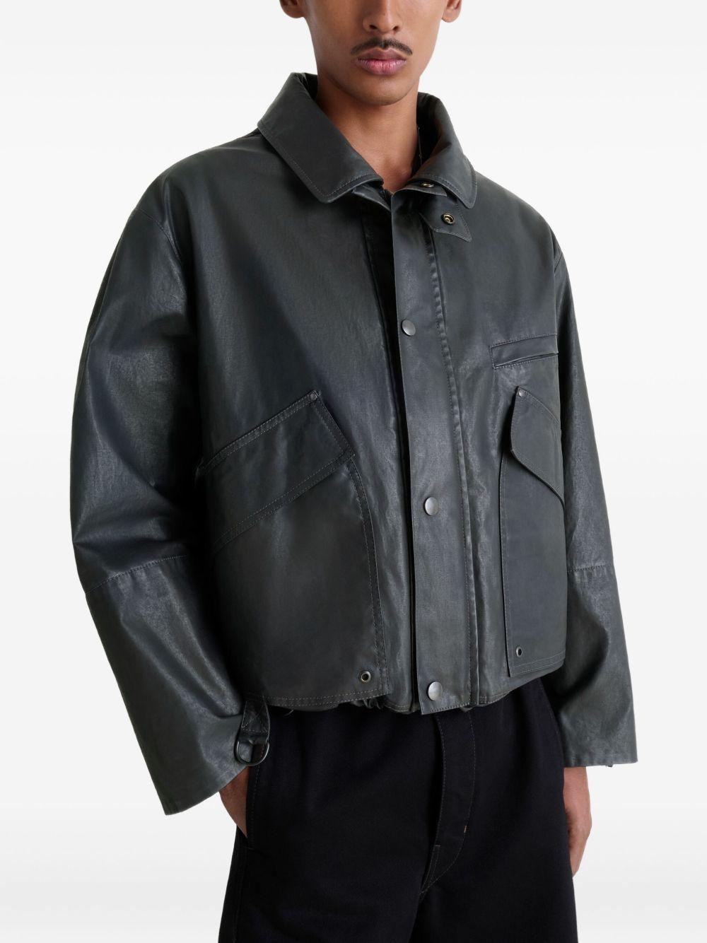 Short Rain Jacket - Onyx Water-Repellent Cotton OW1174LF1495 BR990 ONYX LEMAIRE 