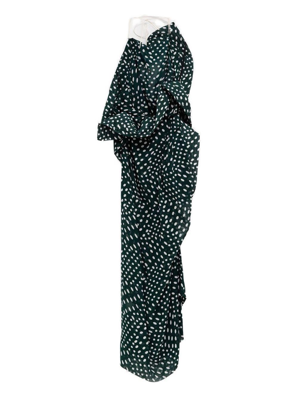 Abito midi in raso a pois drappeggiato DOLLA2252 605 BOTTLE DRIES VAN NOTEN 