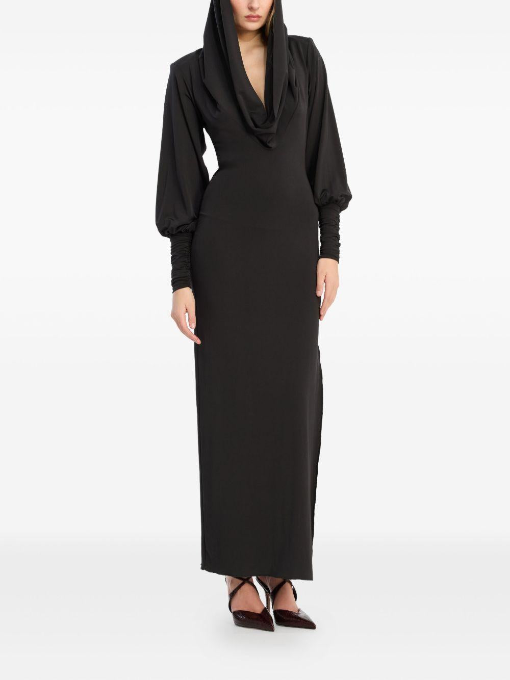 Slinky Hooded Dress Black 115255100 100 BLACK ROTATE 