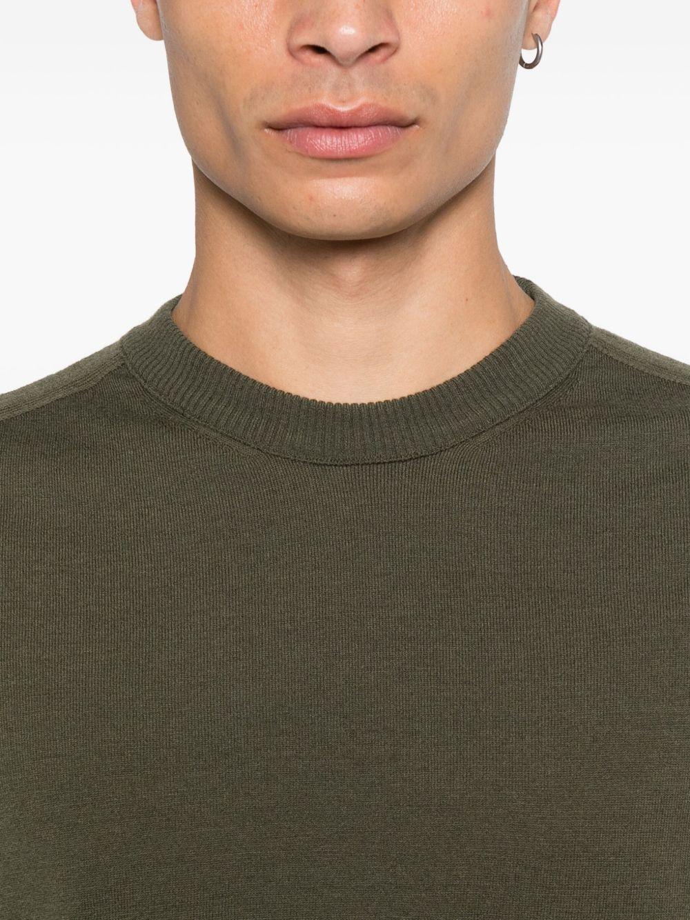 Extrafine Merino Wool Crewneck Sweater 19CMKN037A005528A 683 IVY GREEN CP COMPANY 