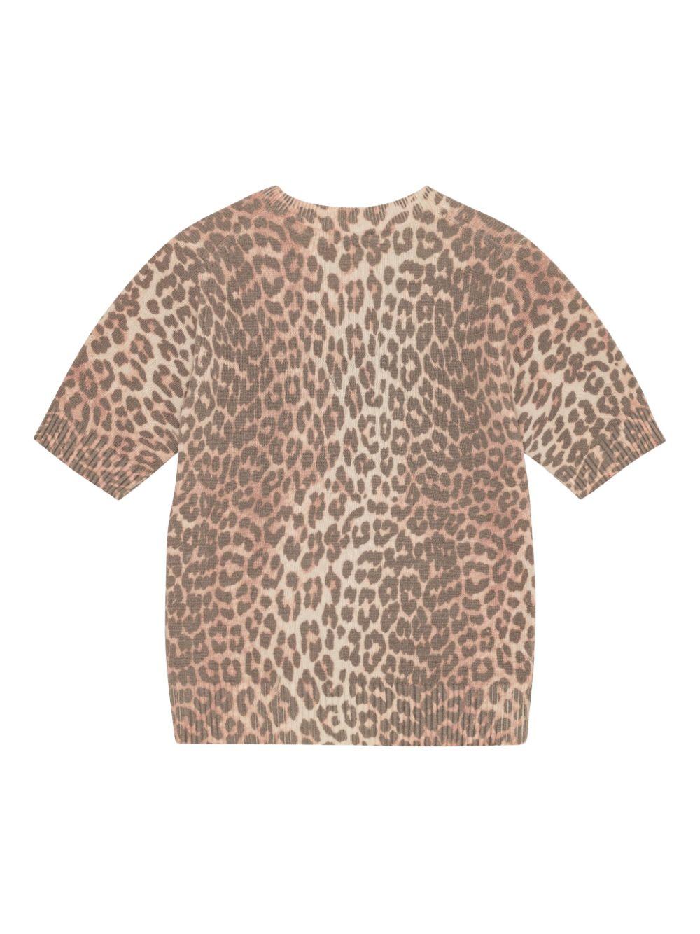 Leopard Wool Mix T-shirt K2500 943 LEOPARD GANNI 