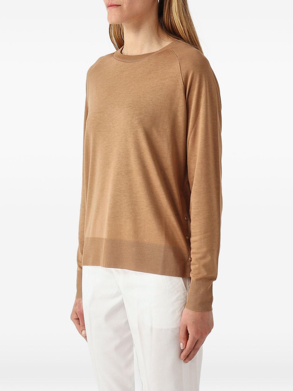T-shirt a Maniche Lunghe in Glam Knit Effect JG000311D52056 2150 CAMEL HERNO 