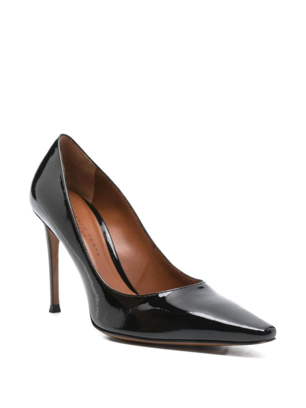 Elais Pumps in Vernice Nera 90mm<BR/> ELAIS VERNICE NERO ROBERTO FESTA 