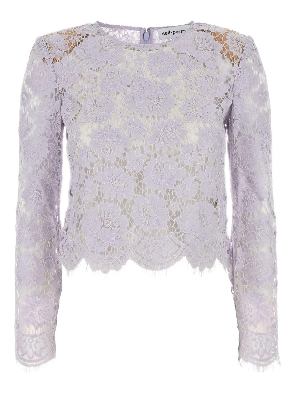 Lace blouse<BR/> SS25049TAL LILAC SELF-PORTRAIT 