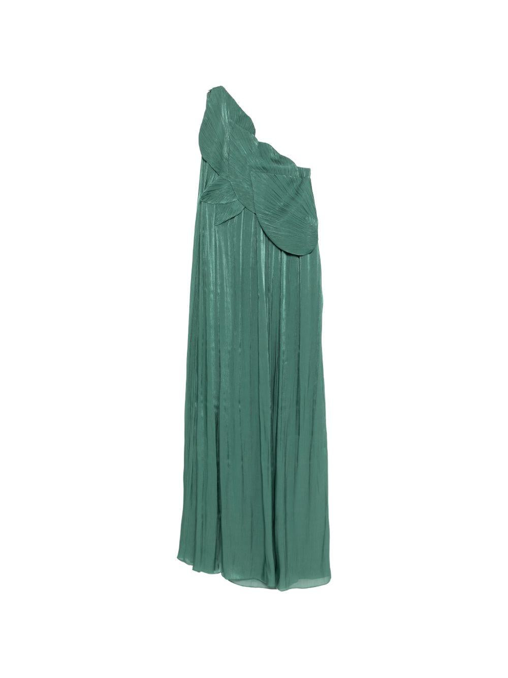 Amabel Lurex Georgette One Shoulder Gown PS2613 2472 EVERGREEN COSTARELLOS 