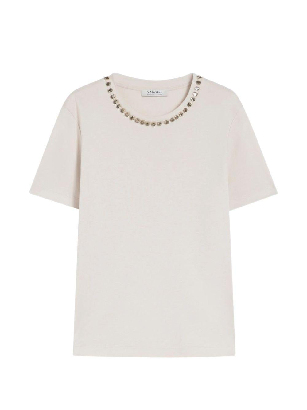 T-Shirt In Cotone Modal SMMBINGO 001 CORDA CHIARO S MAX MARA 