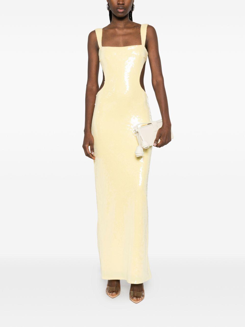 Sequin-embellishment maxi dress A0064ROS62P GIALLO TWENTY FOURHAITCH 