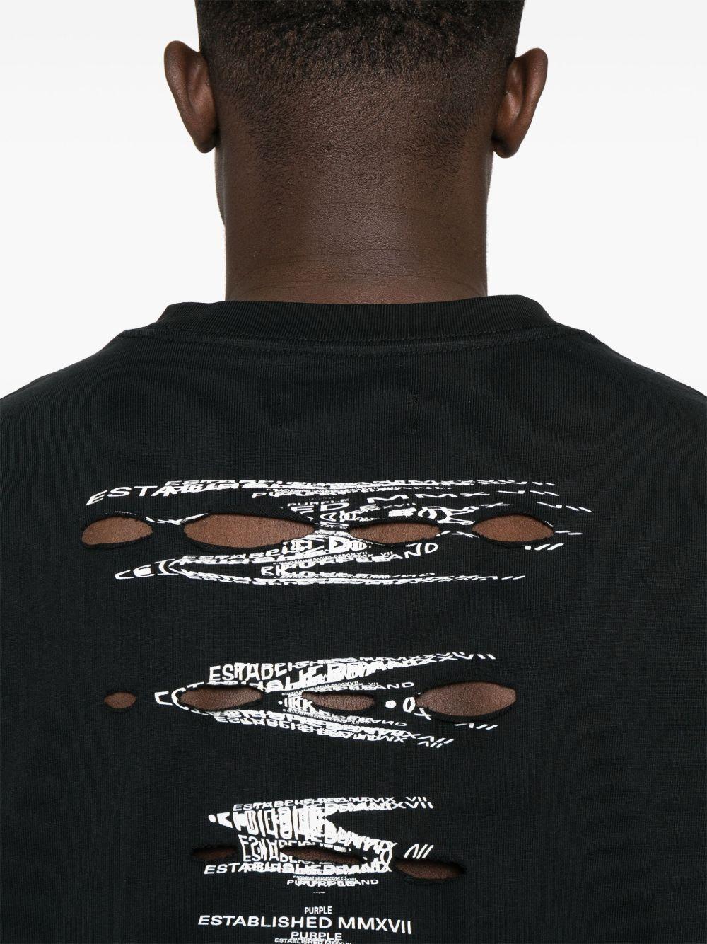 T-shirt con logo P117HBBW225 BLACK PURPLE BRAND 