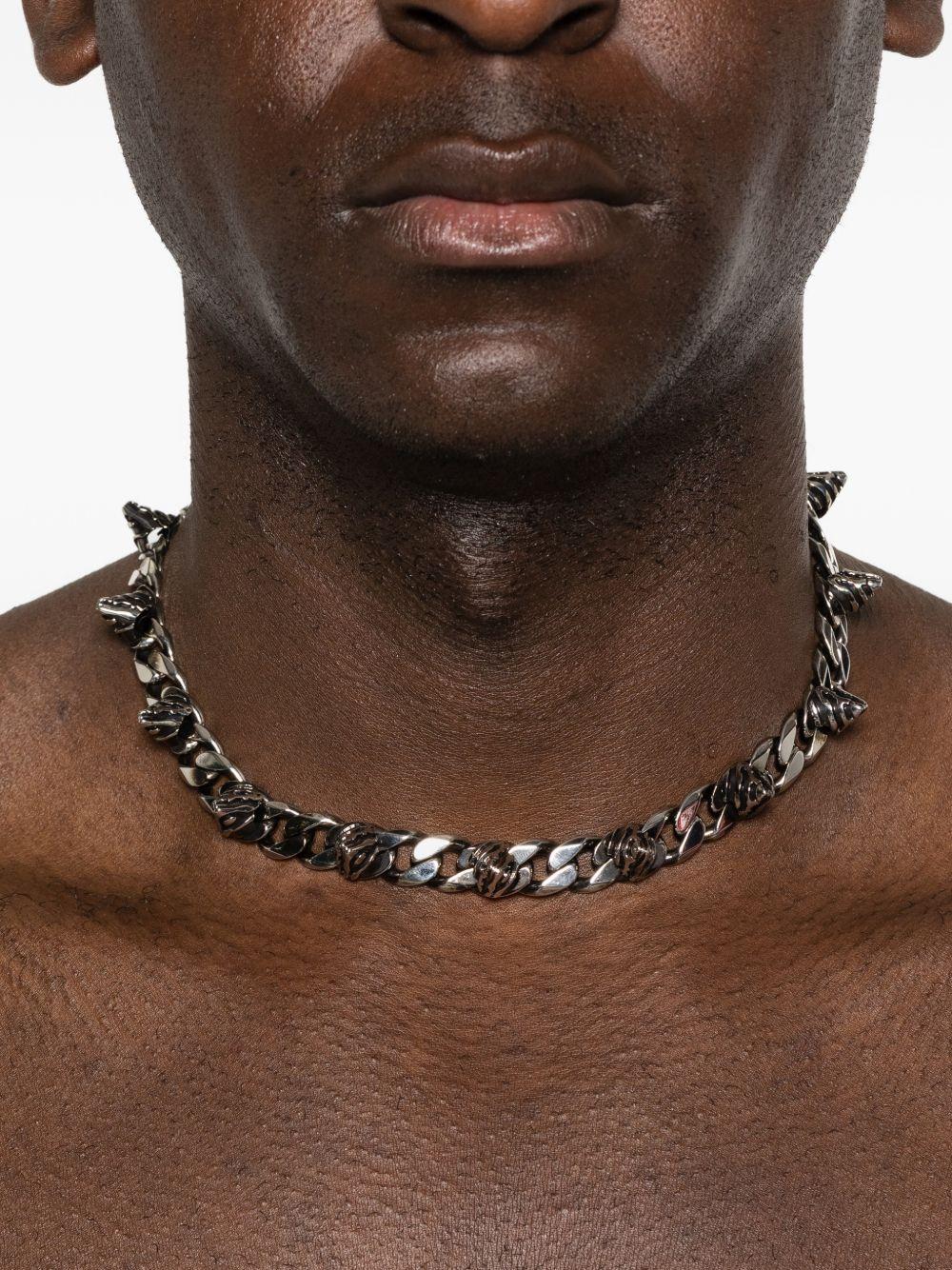 Chain Necklace Studs CRFBJX04 SILVER LEONARDOVALENTINI 