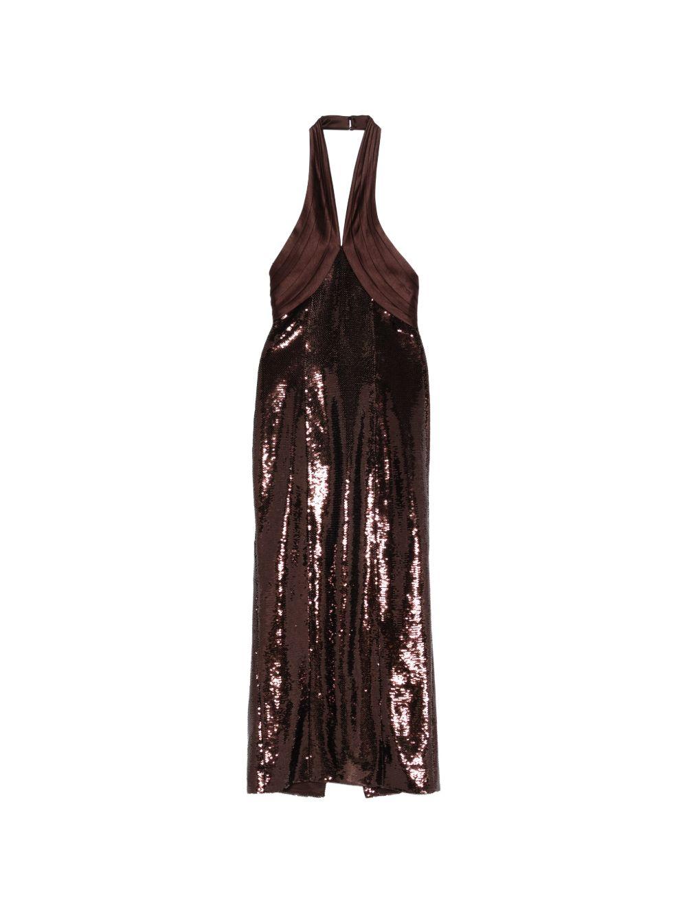 Tamra Abito Con Pailettes RPF251162617 TOBACCO RETROFETE 