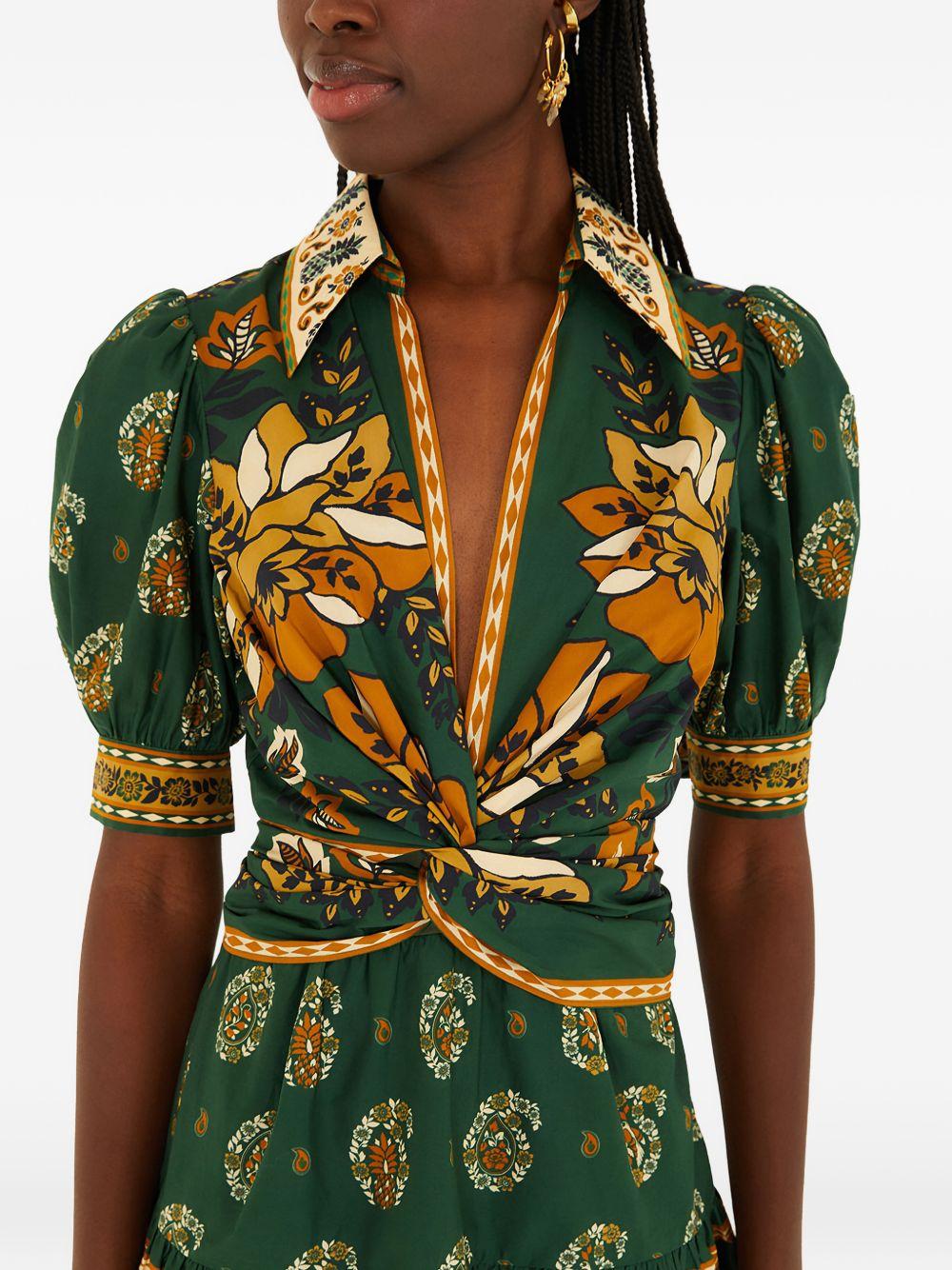 Abito Mini Con Motivo Floreale 351134 26009 GREEN FARM RIO 