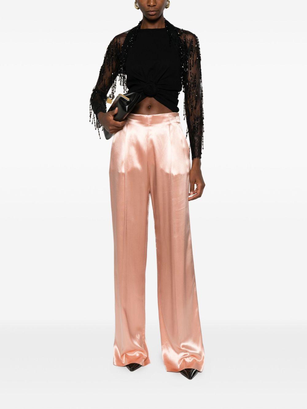 Pantaloni In Raso 252U03096627 0166 ROSA ALBERTA FERRETTI 