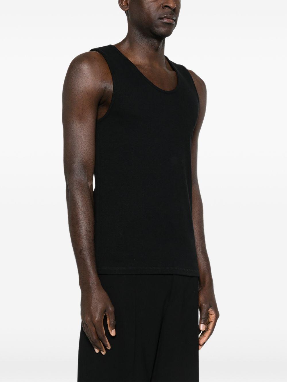 Rib Tank Top in Cotton Linen Jersey TS0006LJ1030 BK999 BLACK LEMAIRE 