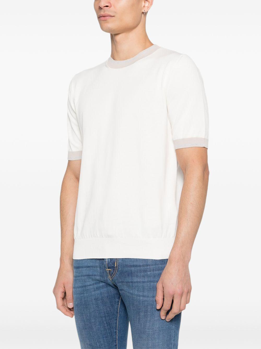 Maglia girocollo in cotone M76MAGM19MAG0M013 010213 BIANCO SABBIA GRIGIO ELEVENTY 