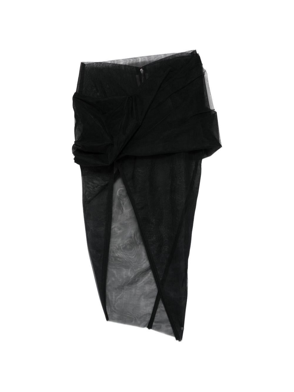 'Draped Calf' Skirt RO01F6376TU 09 BLACK RICK OWENS 