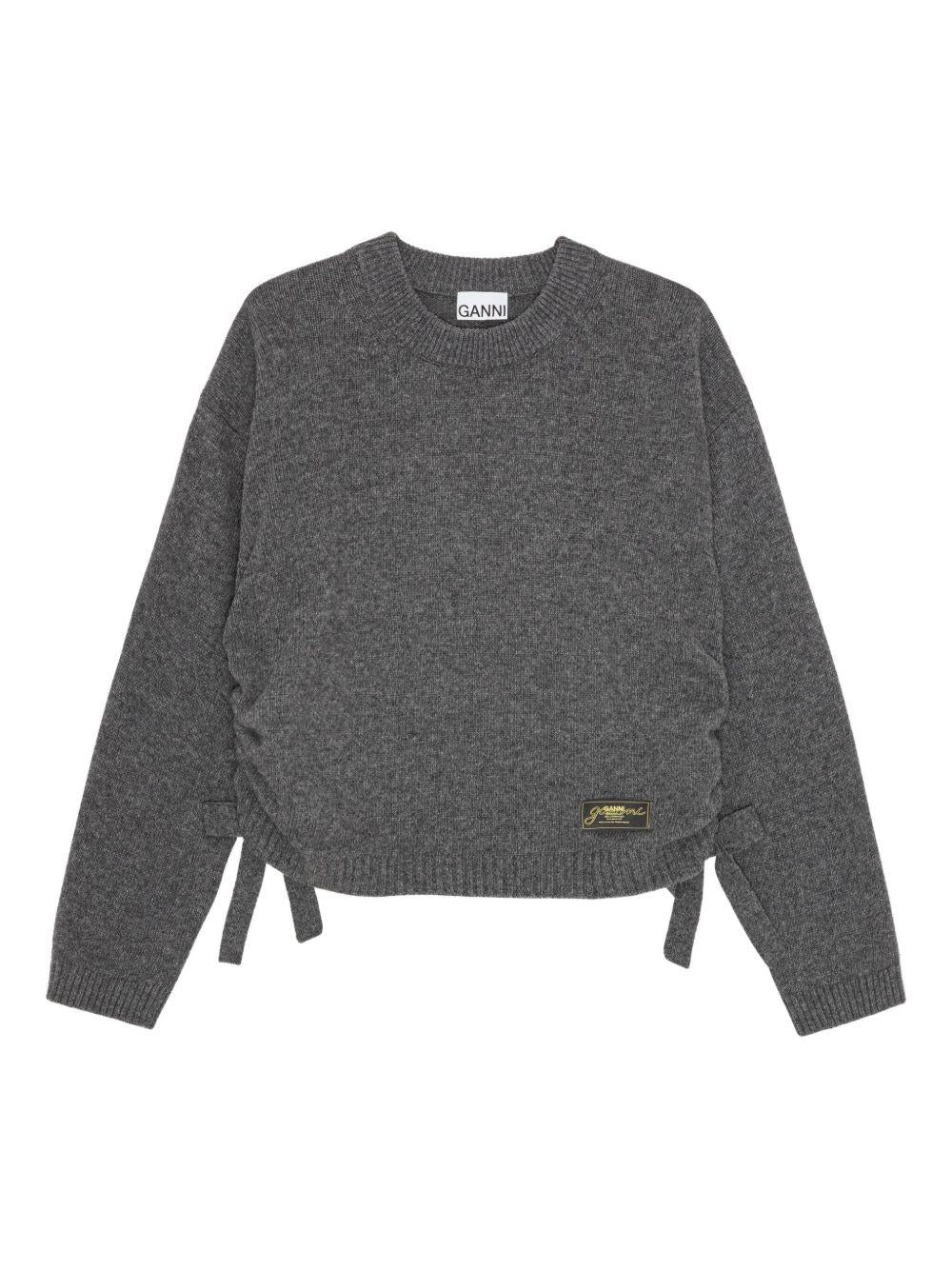 Dark Grey Rose Wool Vest K2569 252 PHANTOM GANNI 