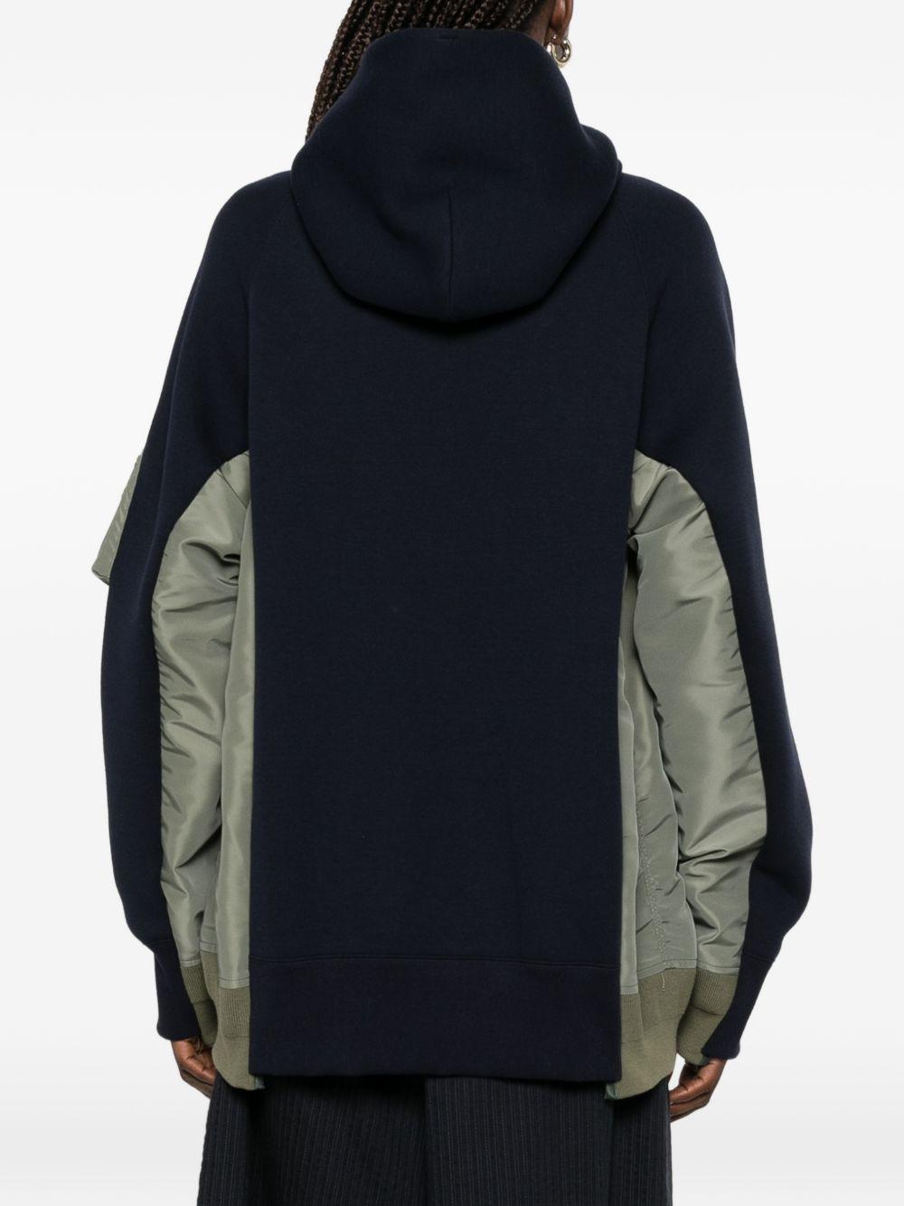 Felpa con cappuccio e zip SCM325 212 NAVY KHAKI SACAI 