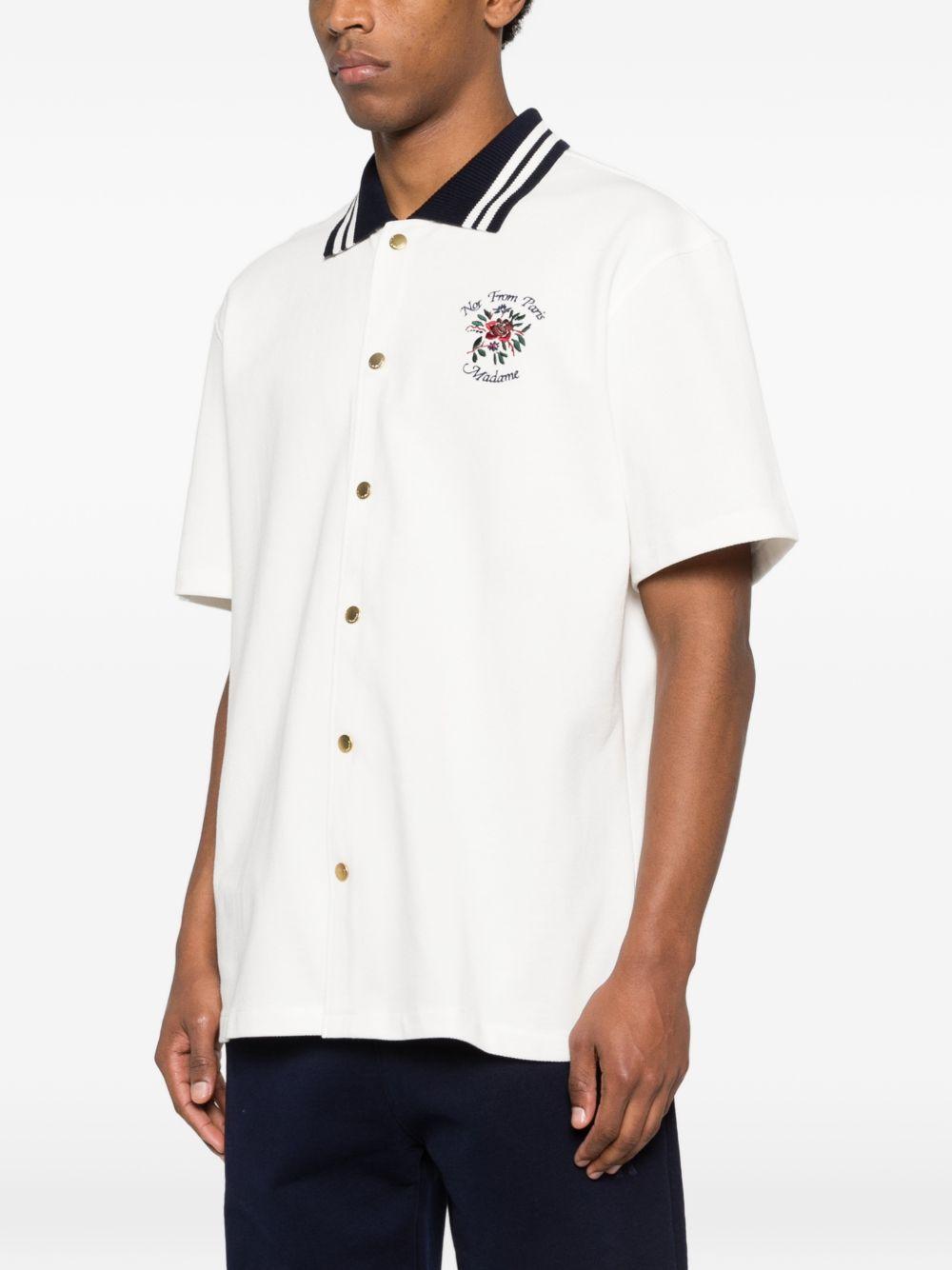 Chemise Piquée Slogan Rose JSH247CO264 OFF WHITE DROLE DE MONSIEUR 