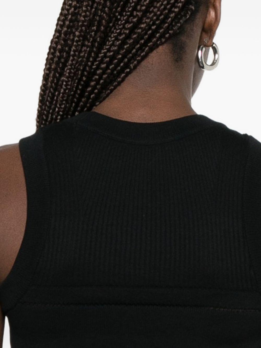 Top smanicato in cotone 2608400 001 BLACK SACAI 
