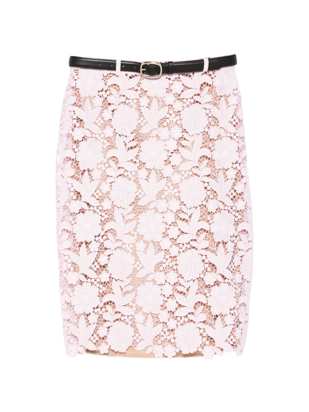 Pink Lace Midi Skirt SS26182MSKP PINK SELF-PORTRAIT 