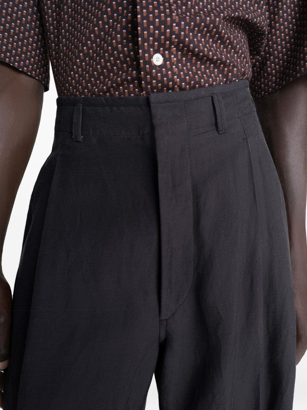 Pleated Tailored Pants in Viscose Linen Gabardine PA1294LF1561 BK983 ASH BLACK LEMAIRE 