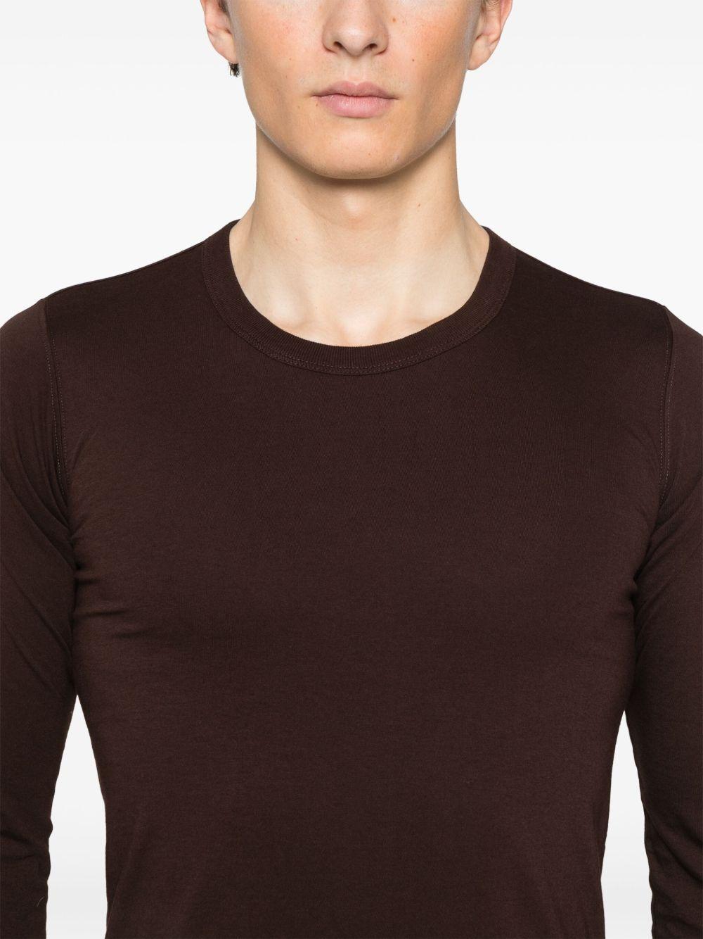 Basic long-sleeve T-shirt RU01E5252JA 14 MAHOGANY RICK OWENS 
